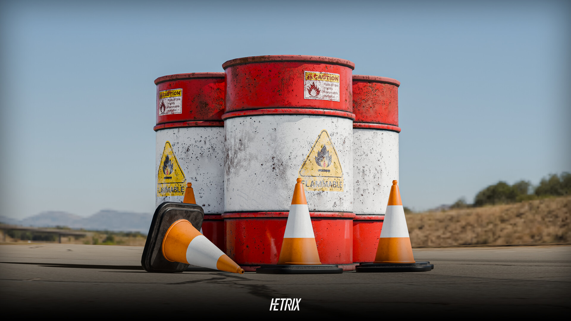 Realistic Low Poly Road Props