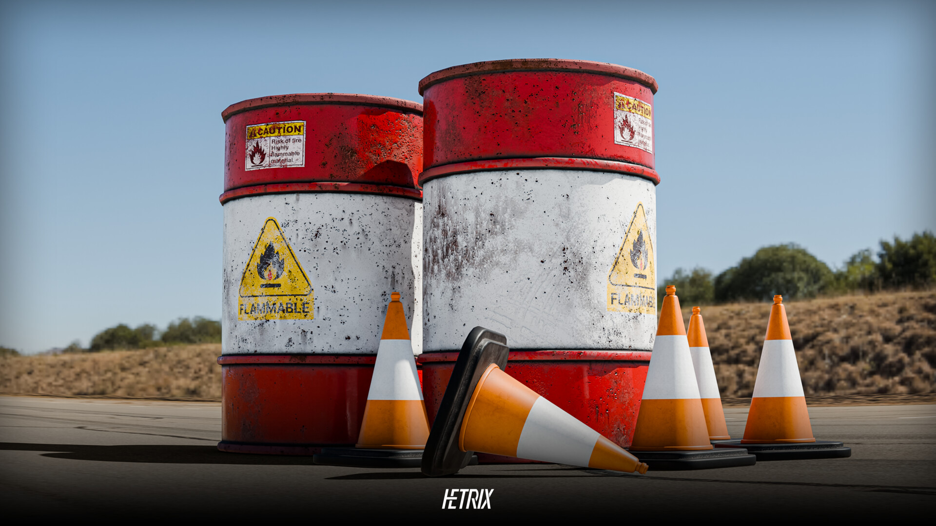 Realistic Low Poly Road Props