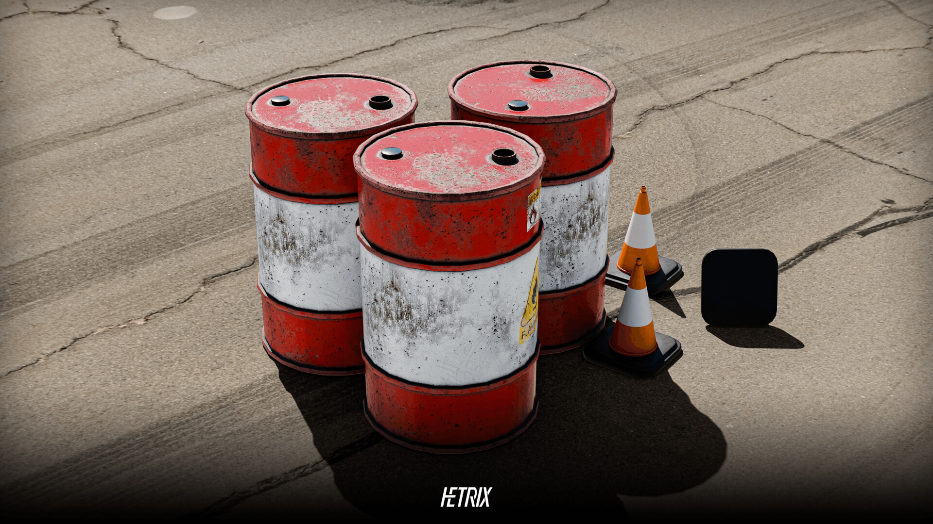 Realistic Low Poly Road Props