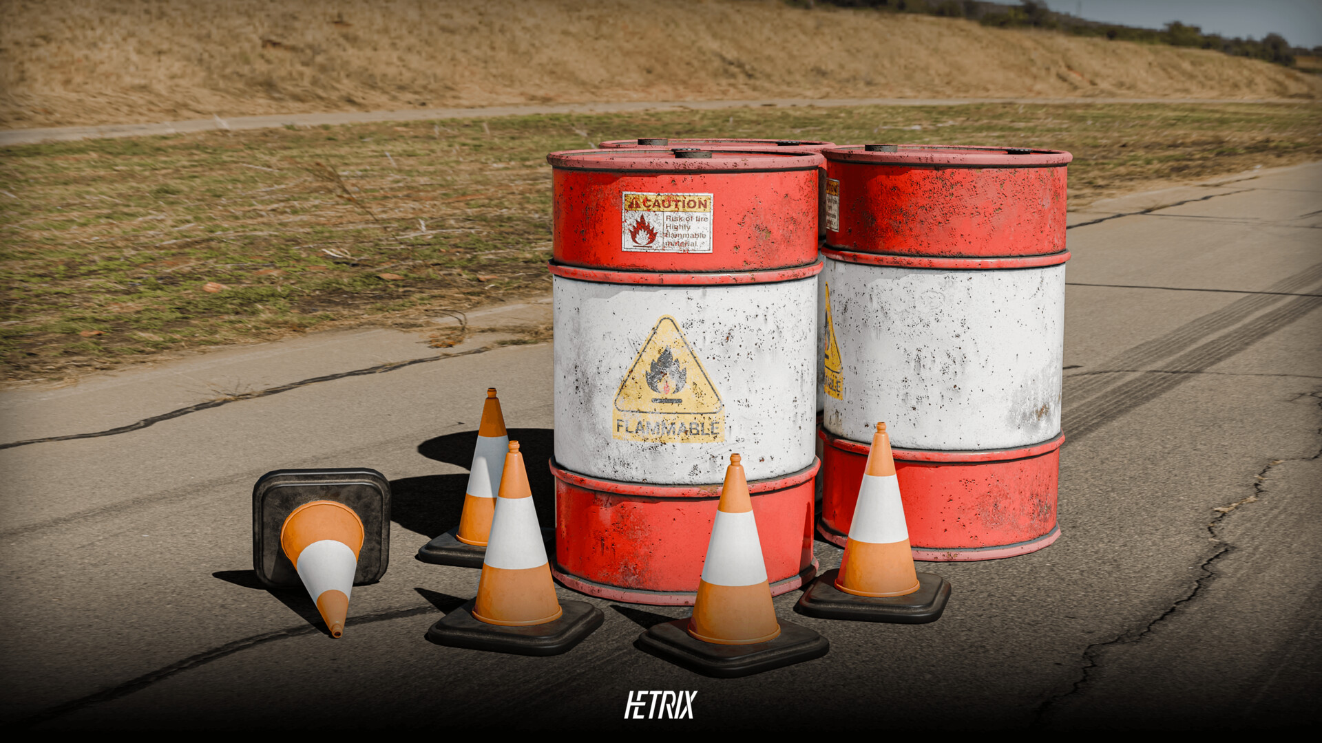 Realistic Low Poly Road Props